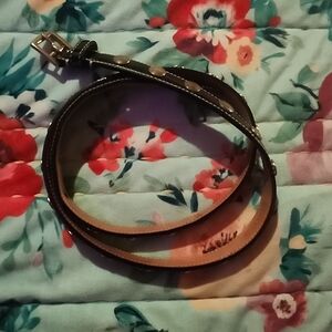 Coach Black Medallion Leather Belt